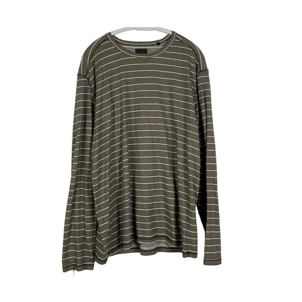 Prana Men's XX-Large Long Sleeve Striped Shirt, Brown/White